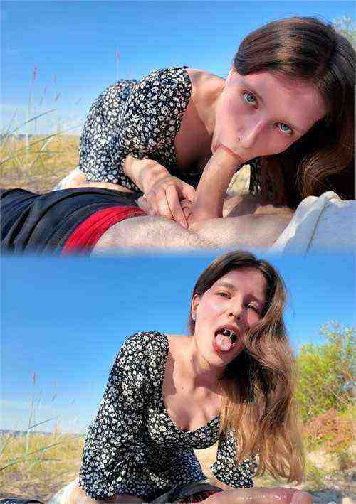 [18+] Visiting Public Beach To Suck Dick & Swallow Cum Before Going Swimming